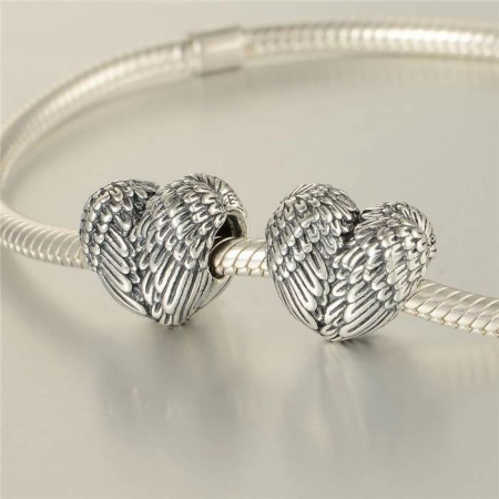 Talisman Argint 925, Charm compatibil Pandora – Heart under wings, Bijuterii Nadiela [3]