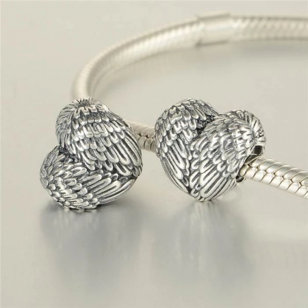 Talisman Argint 925, Charm compatibil Pandora – Heart under wings, Bijuterii Nadiela [2]