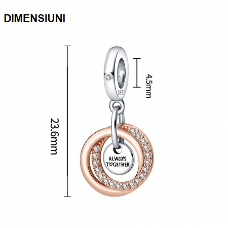 Talisman Argint 925, Charm compatibil Pandora – Mereu impreuna, Bijuterii Nadiela [4]