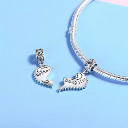 Talisman Argint 925, Charm compatibil Pandora – Mother and Daughter, Bijuterii Nadiela [2]