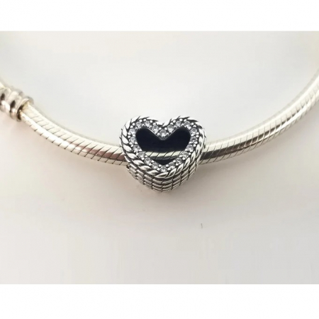 Talisman Argint 925, Charm compatibil Pandora – Simple heart, Bijuterii Nadiela [1]