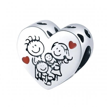 Talismane cu teme - Talisman Argint 925, Charm compatibil Pandora – Our family, Bijuterii Nadiela