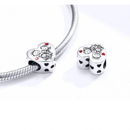 Talisman Argint 925, Charm compatibil Pandora – Our family, Bijuterii Nadiela [2]