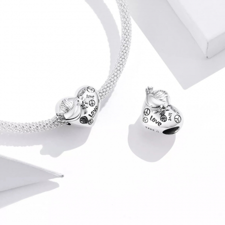 Talisman Argint 925, Charm compatibil Pandora – Simbolul pacii, Bijuterii Nadiela [2]