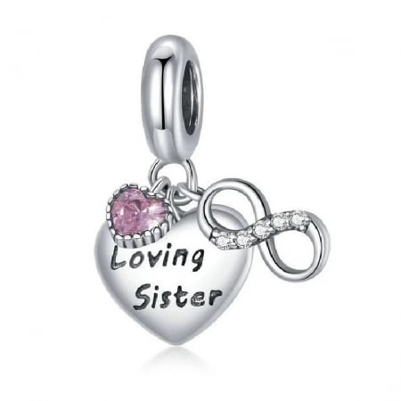Talismane cu zirconiu - Talisman Argint 925, Charm compatibil Pandora – Sora Iubitoare, Bijuterii Nadiela