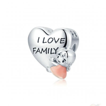 Talismane cu mesaje - Talisman Argint 925, Charm compatibil Pandora – Sufletul familiei, Bijuterii Nadiela
