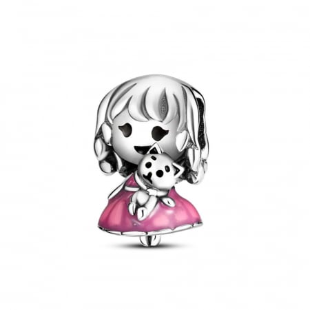 Bijuterii Copii - Talisman Argint 925, Charm compatibil Pandora – Fetita cu pisicuta, Bijuterii Nadiela