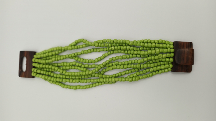 Brățară mărgele cu închidere lemn Verde deschis [2]
