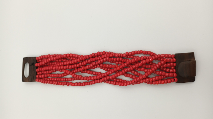 Brățară mărgele cu închidere lemn Roșu [2]
