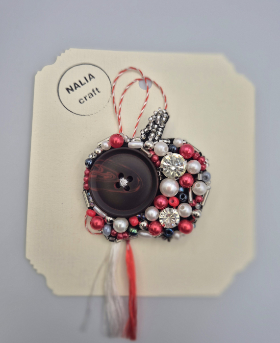 BROȘĂ MĂRȚISOR MĂR ROȘU [2]