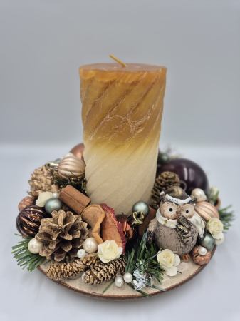 DECORAȚIUNI CRĂCIUN - Aranjament Bufniță