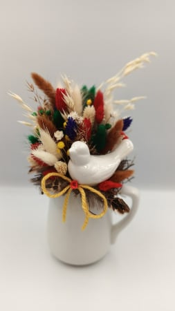 HAND-MADE - Aranjament cană păsări