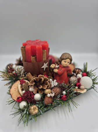 DECORAȚIUNI CRĂCIUN - Aranjament Înger roșu