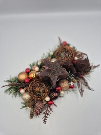 DECORAȚIUNI CRĂCIUN - Aranjament Stea maro