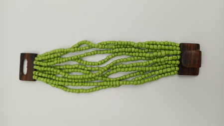 Brățară mărgele cu închidere lemn Verde deschis [1]