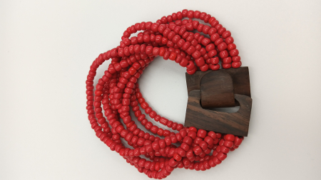 Brățară mărgele cu închidere lemn Roșu [0]