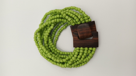 BRĂȚĂRI - Brățară mărgele cu închidere lemn Verde deschis