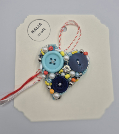 BROȘĂ MĂRȚIȘOR INIMĂ ALBASTRU [1]