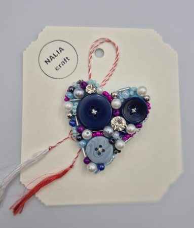 MĂRȚIȘOARE - BROȘĂ MĂRȚIȘOR INIMĂ ALBASTRU