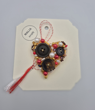 MĂRȚIȘOARE - BROȘĂ MĂRȚIȘOR INIMĂ GALBEN