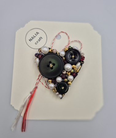 MĂRȚIȘOARE - BROȘĂ MĂRȚIȘOR INIMĂ NEGRU