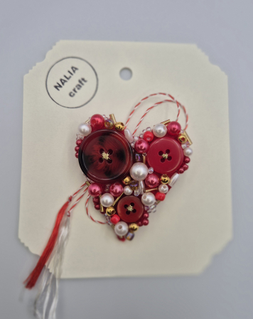 MĂRȚIȘOARE - BROȘĂ MĂRȚIȘOR INIMĂ ROȘU