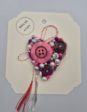 BROȘĂ MĂRȚIȘOR INIMĂ ROZ [1]