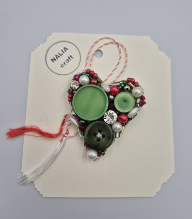 MĂRȚIȘOARE - BROȘĂ MĂRȚIȘOR INIMĂ VERDE