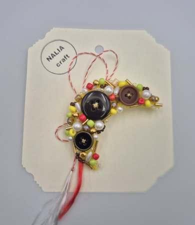 MĂRȚIȘOARE - BROȘĂ MĂRȚIȘOR SEMI-LUNĂ GALBEN