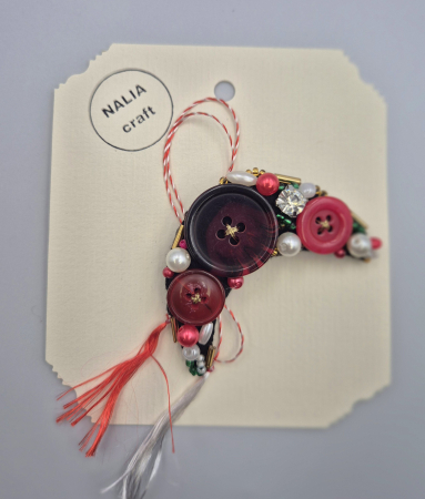 BROȘĂ MĂRȚIȘOR SEMI-LUNĂ ROȘU [1]