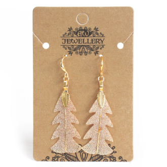 BIJUTERII - Cercei Brad auriu