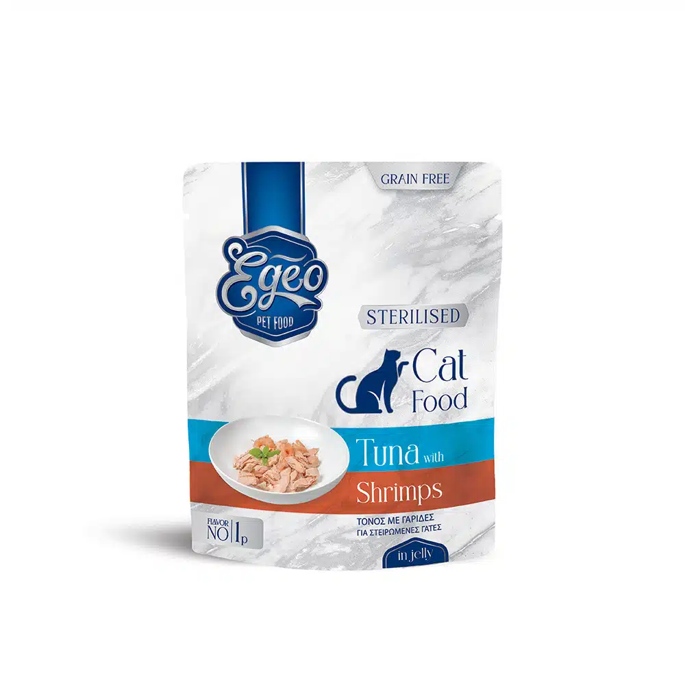 Hrana umeda - EGEO Cat Sterilizat Ton cu Creveti in jeleu 85g