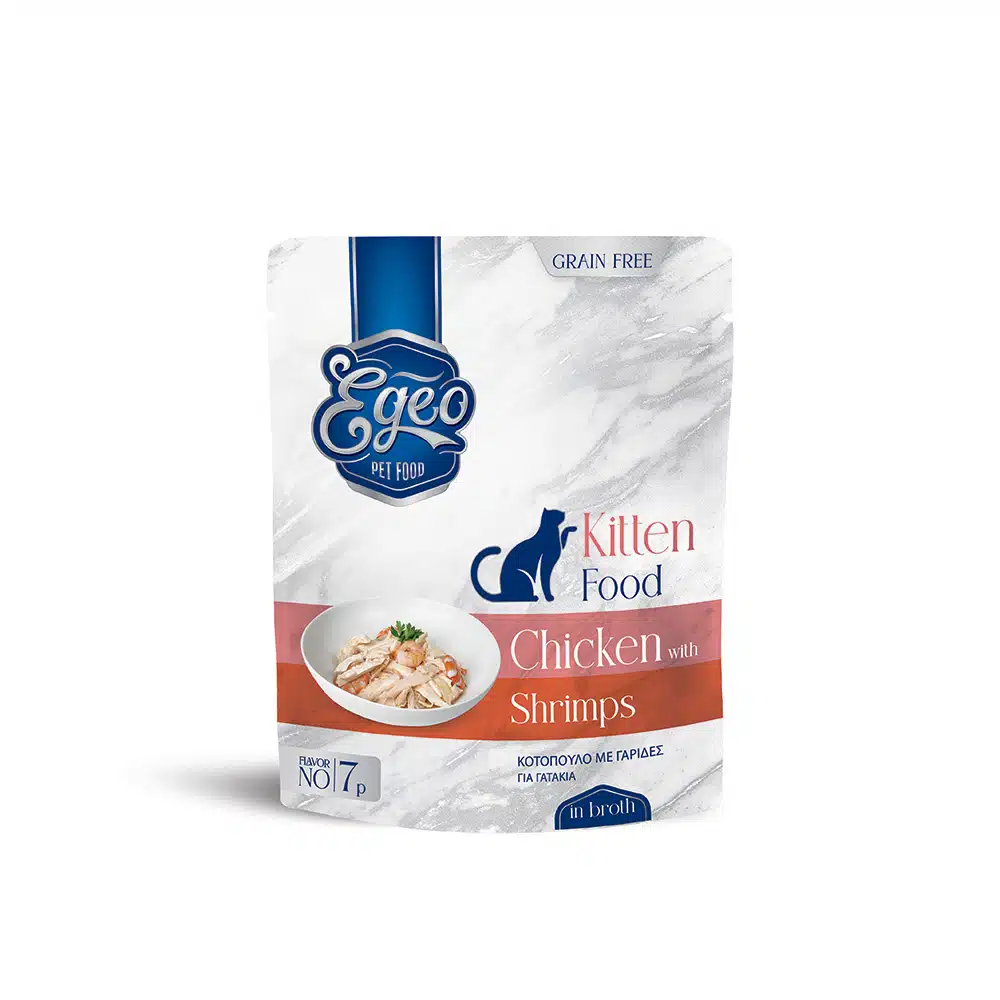 Recompense și snackuri - EGEO Kitten – Pui cu Creveti in Sos 85g