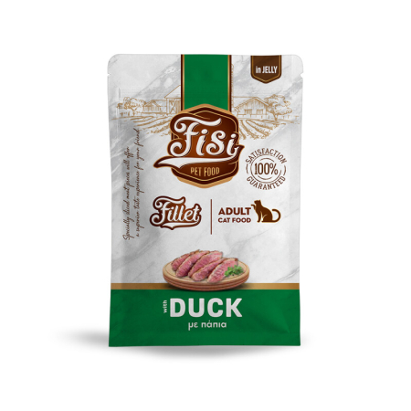 PRODUSE - File pentru Pisici Adulte - Rata in Jeleu in Plicuri 85g