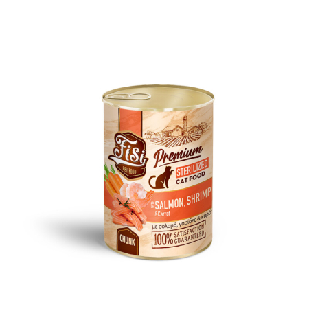 Hrana umeda - FISI CAT STERILIZED Salmon, Shrimps & Carrots in SAUCE- 400gr