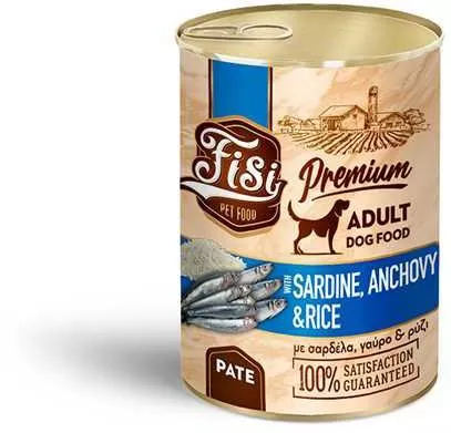 Caini - FISI DOG ADULT SARDINE ANCHOVY & RICE PATE 400gr