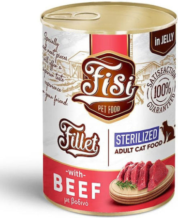 PRODUSE - FISI Fillet Cat Adult Beef in Jelly Sterilized 400gr
