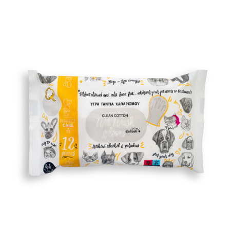 Igiena - Mănușă umedă Clean Cotton – 12 bucăți