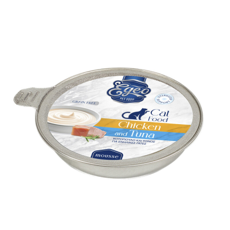 Hrana umeda - Mousse cu pui si ton pentru pisici adulte 50gr