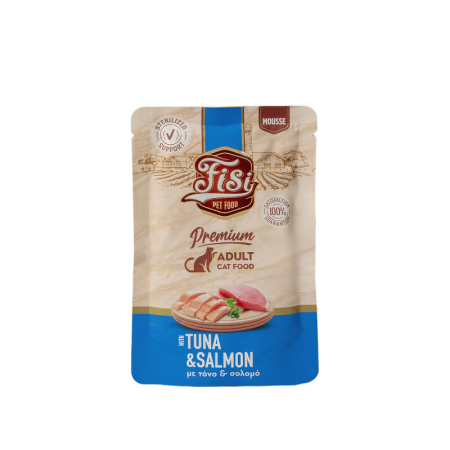 Hrana umeda - Mousse cu Ton & Somon pt pisici adulte - plic 80gr