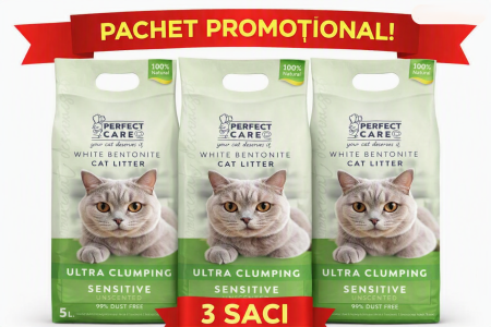 PRODUSE - Nisip Ultra Clumping Pentru Pisici - Bentonită Fără Parfum X 3 (15 litri)