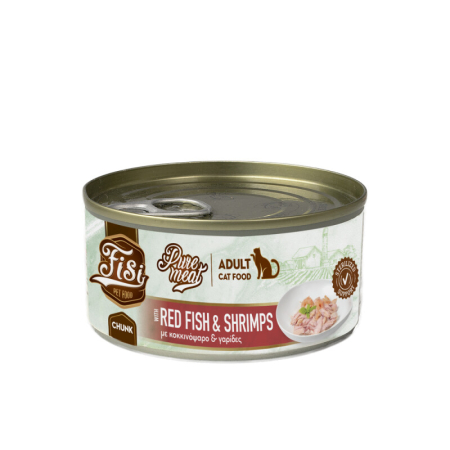 Hrana umeda - Pure Meat Cat Adult cu Peste Rosu & Creveti 170gr