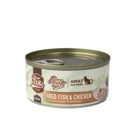 Hrana umeda - Pure Meat Cat Adult cu Peste Rosu & Pui 170gr