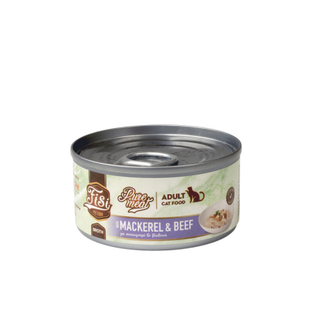 Hrana umeda - Pure Meat Cat Adult cu Macrou & Vita 80gr