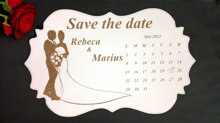 Nuntă - Placheta save the date - eticheta