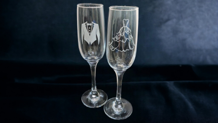 Toate produsele - Set pahare sampanie gravate Mire/Mireasa