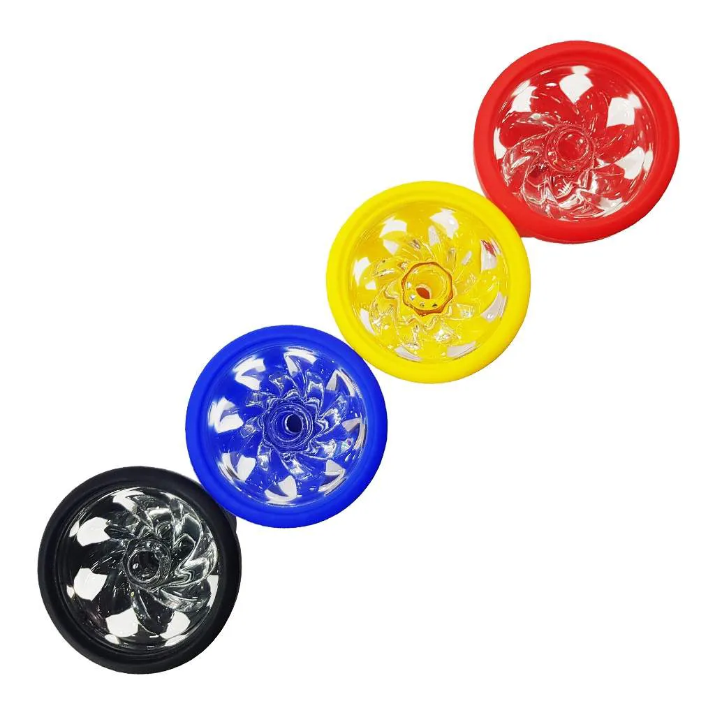 creuzet phunnel sticla silicon rosu ceramica bowl shisha [4]