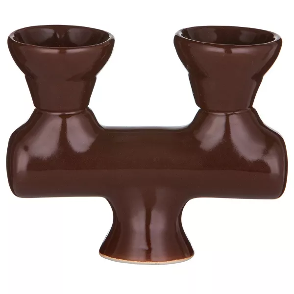 Creuzete - creuzet phunnel dublu maro ceramica bowl shisha