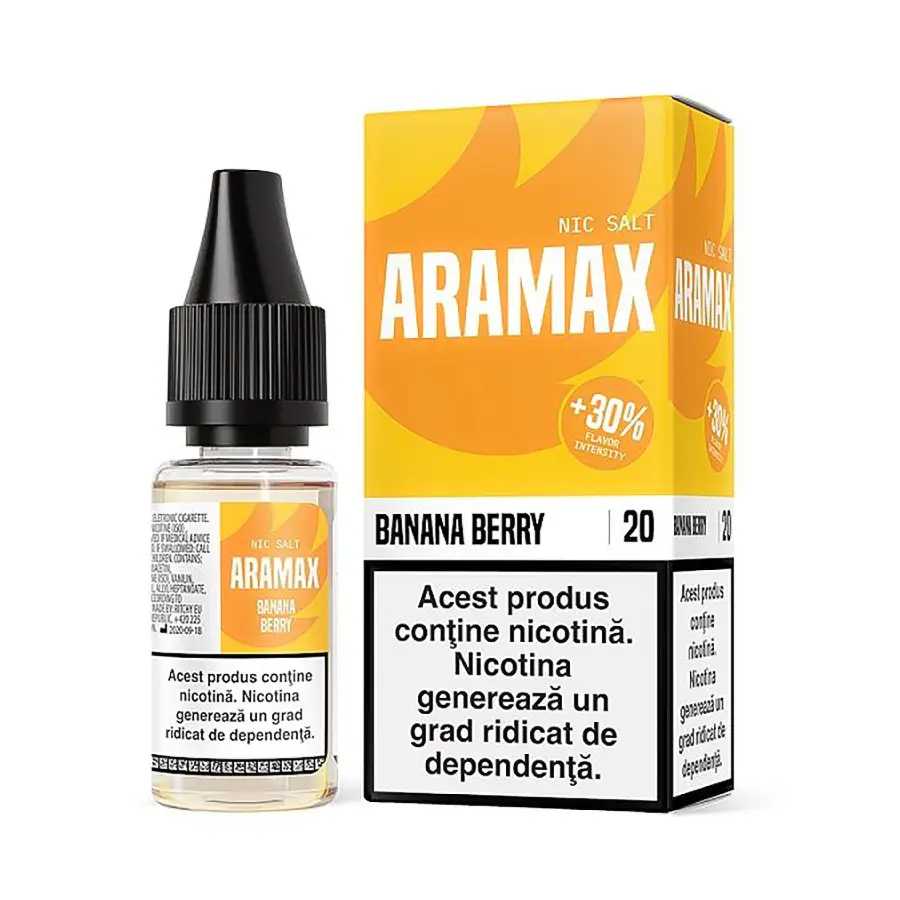 LICHIDE CU NICOTINA - lichid nic salt aramax vape tigara electronica ejuice 10ml Banana Berry