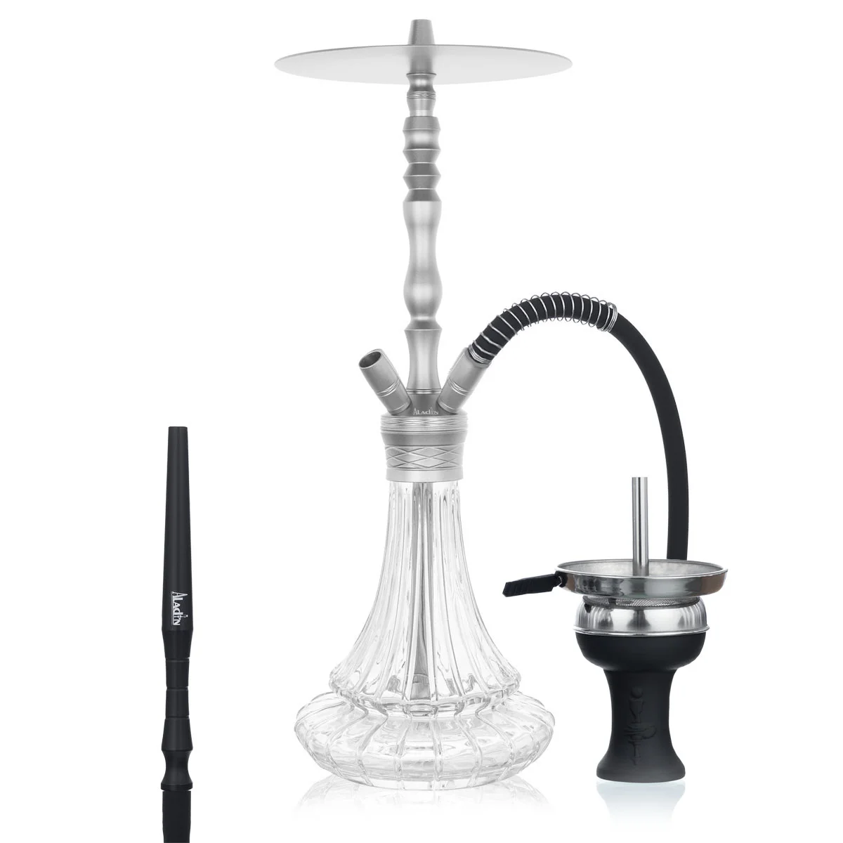 Narghilele - narghilea aladin alux argintiu inox calitate lux premium